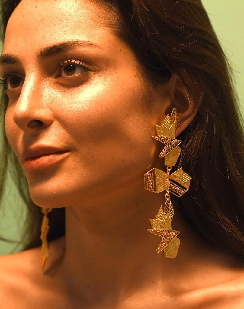 ABSTRACT SHOULDER DUSTER EARRINGS - Xini Concept