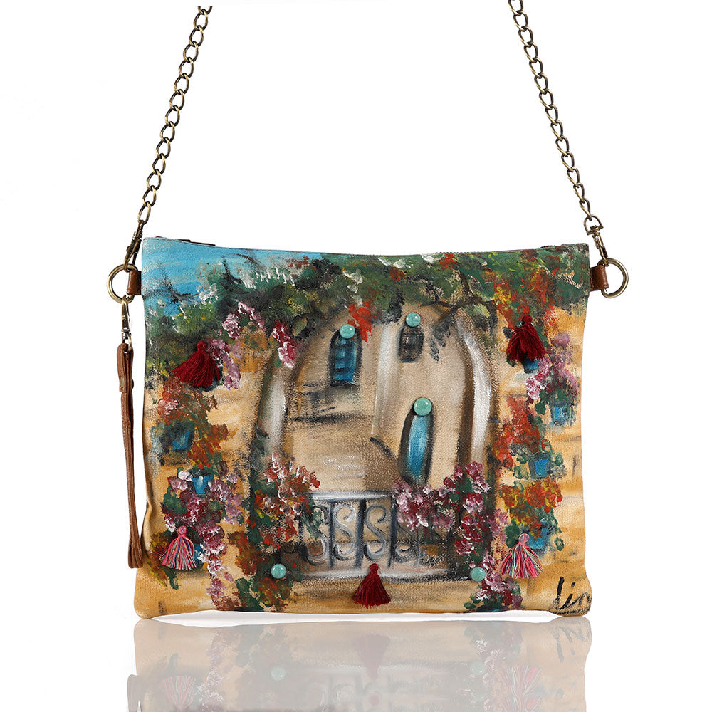 HAND PAINTED LEBANESE HOUSE CROSSBAG - Xini Concept