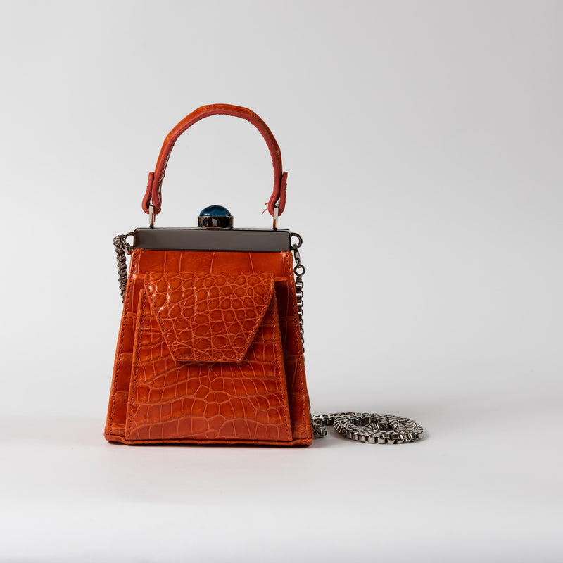 GAMA ORANGE CROCO BAG - Xini Concept