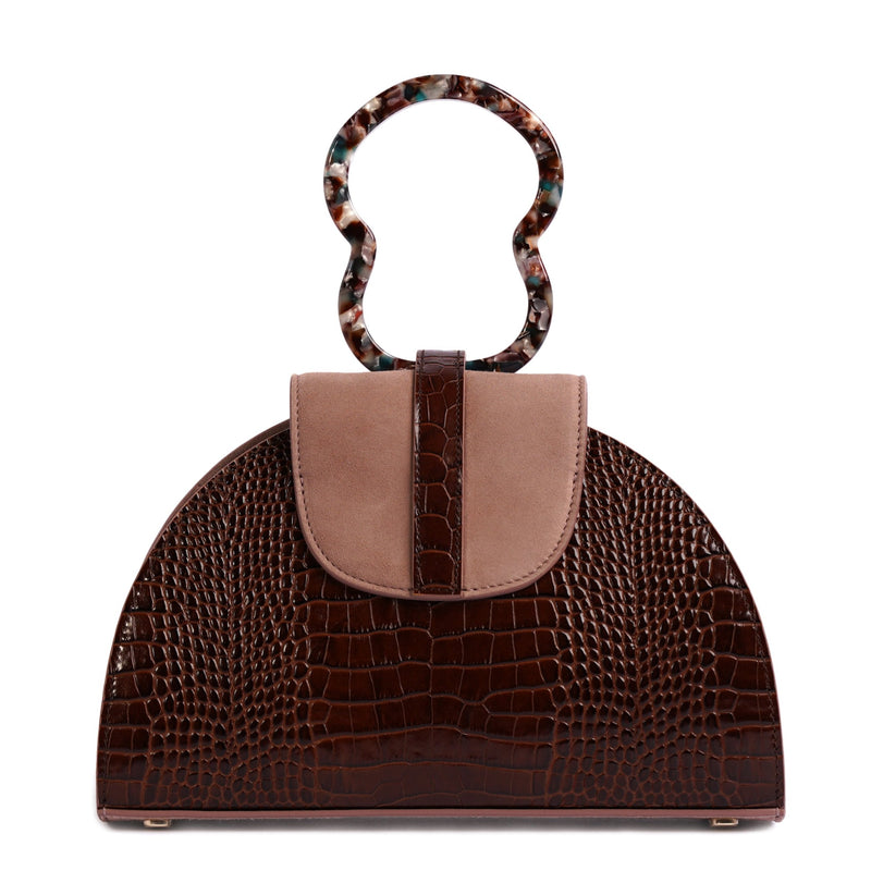 HAWAZEN BROWN CROC EMBOSSED - Xini Concept