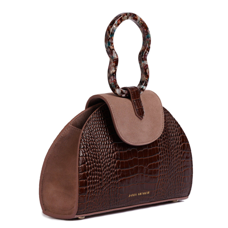 HAWAZEN BROWN CROC EMBOSSED - Xini Concept