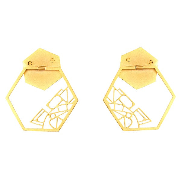 HEXA HOOP EARRINGS - Xini Concept