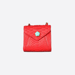 MINI ZAIN BAG IN RED PYTHON AND TURQUOISE STONE - Xini Concept