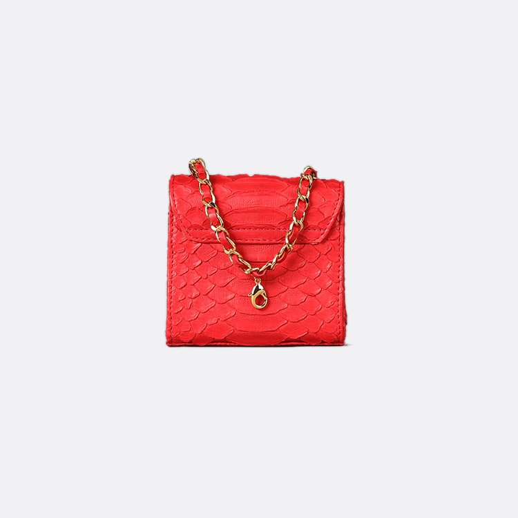 MINI ZAIN BAG IN RED PYTHON AND TURQUOISE STONE - Xini Concept